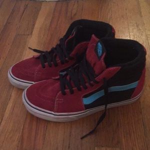 Red hi top Vans
